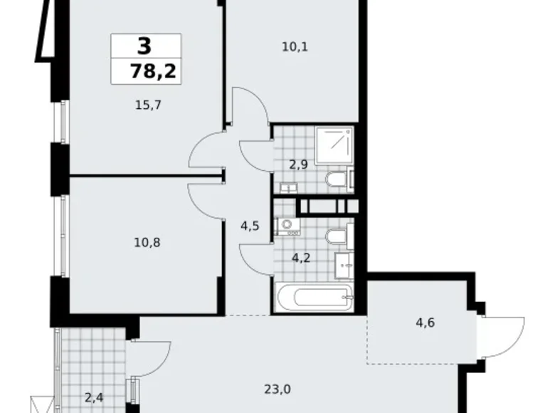 Квартира 3 комнаты 78 м² район Коммунарка, Россия