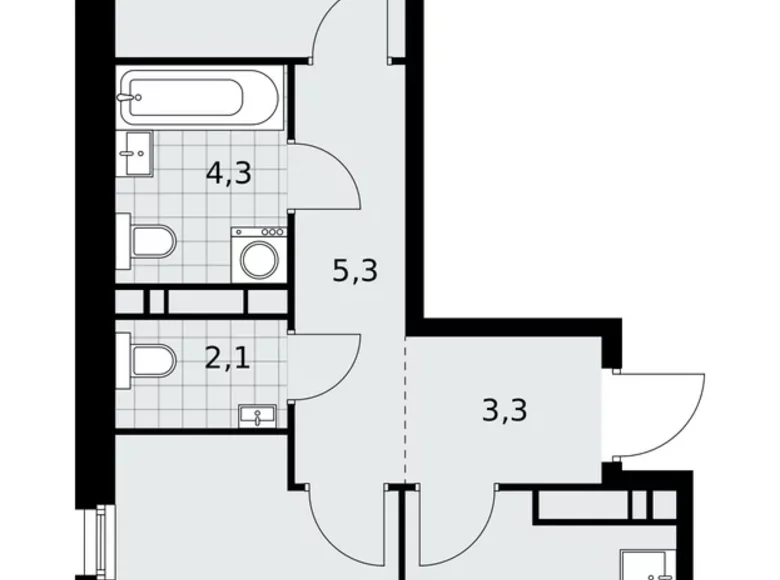 Квартира 2 комнаты 52 м² район Коммунарка, Россия