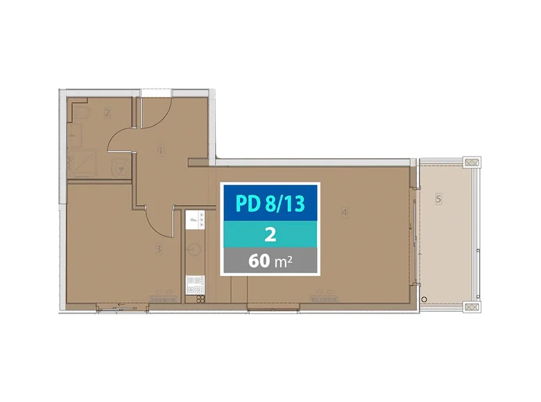 Mieszkanie 2 pokoi 60 m² Provodina, Czarnogóra