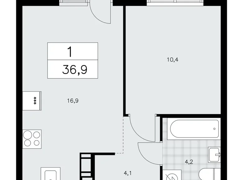 Apartamento 1 habitación 37 m² Krasnoye Selo, Rusia