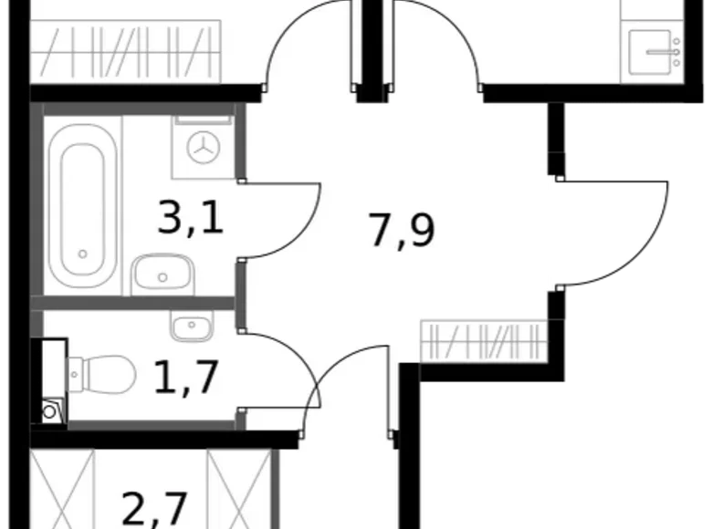 Wohnung 2 zimmer 56 m² Leninsky District, Russland