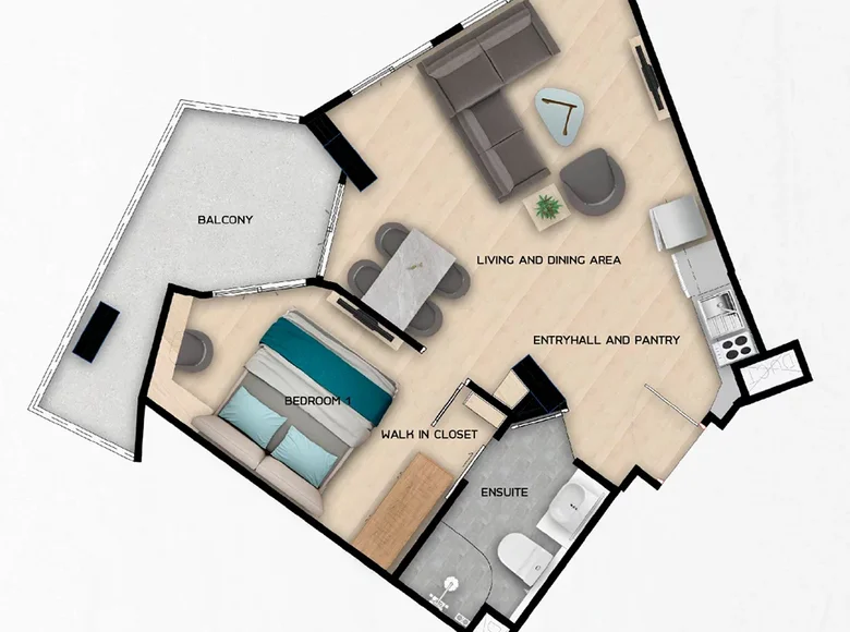 Appartement 1 chambre 51 m² Rawai, Thaïlande