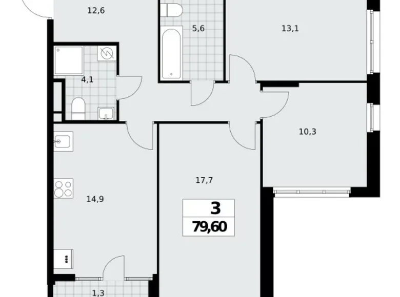 Wohnung 3 zimmer 80 m² Moskau, Russland