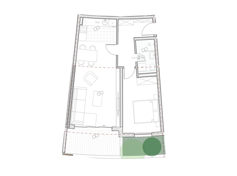 Mieszkanie 1 pokój 62 m² Boreti, Czarnogóra