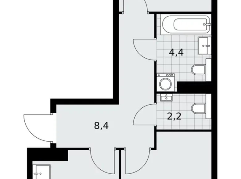 2 room apartment 52 m² Kommunarka, Russia