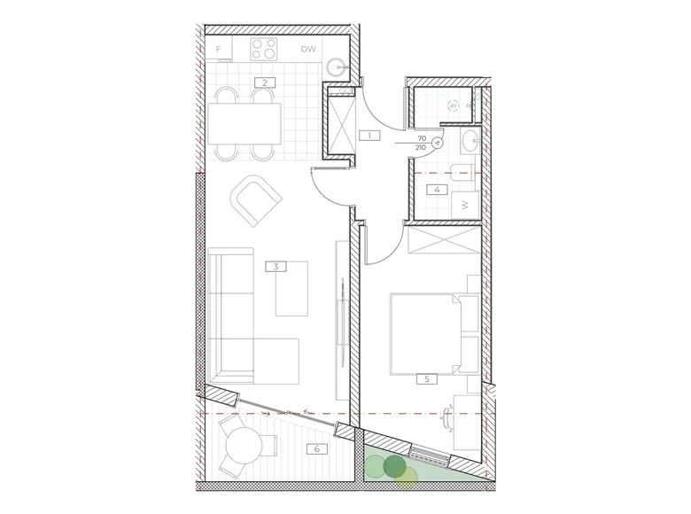 Mieszkanie 1 pokój 50 m² Boreti, Czarnogóra