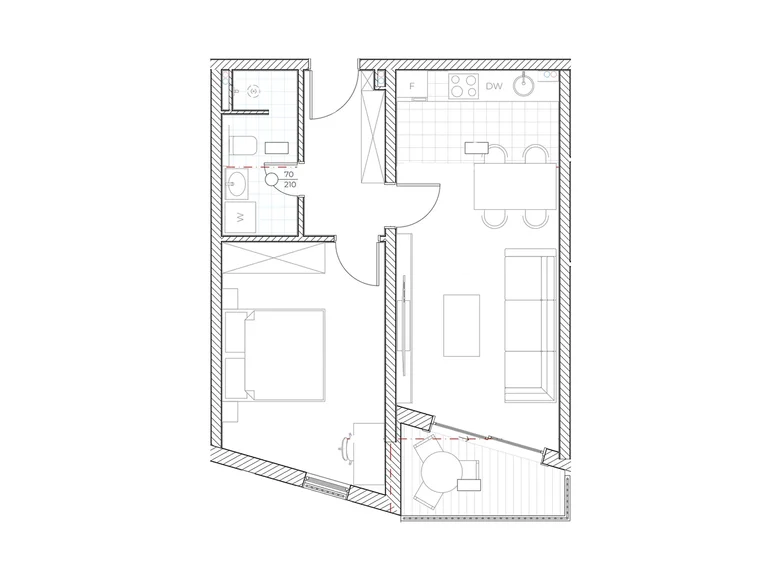 1 room apartment 50 m² Boreti, Montenegro