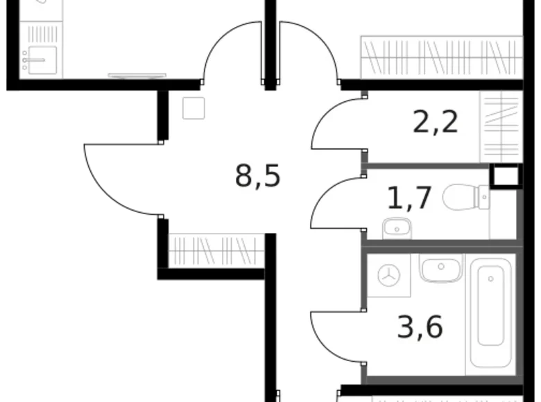 Wohnung 2 zimmer 60 m² Moskau, Russland
