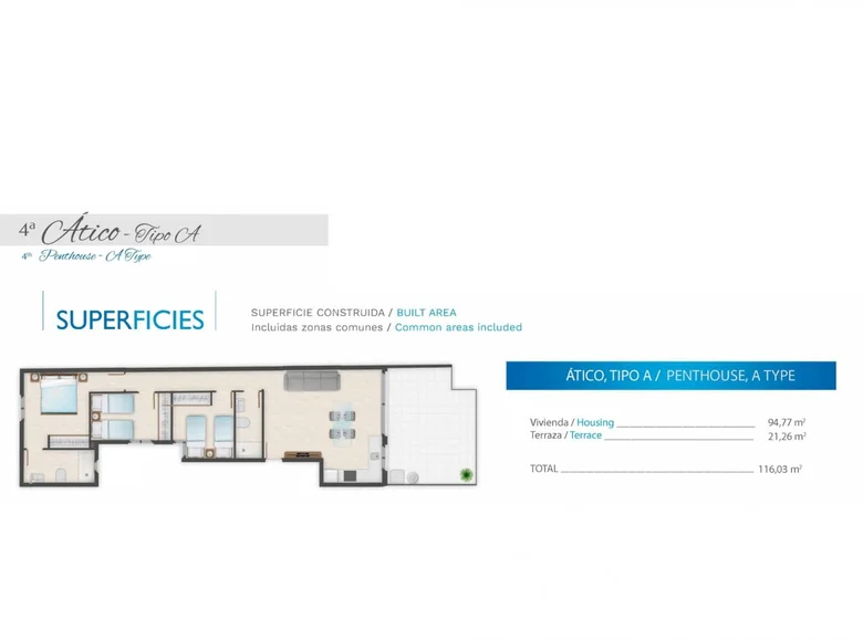 Пентхаус 3 спальни 78 м² Гуардамар, Испания