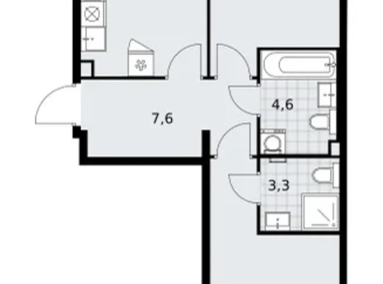 Квартира 2 комнаты 60 м² район Троицк, Россия