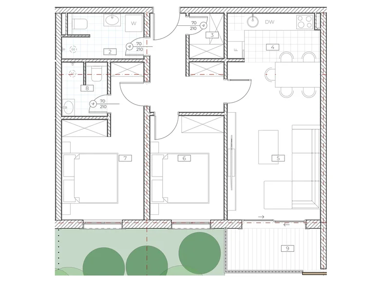 Mieszkanie 2 pokoi 68 m² Boreti, Czarnogóra