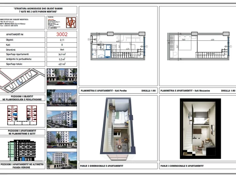 Appartements à plusieurs niveaux 42 m² Golem, Albanie