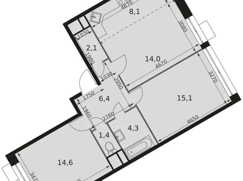 Mieszkanie 3 pokoi 66 m² Mytishchi Urban Okrug, Rosja