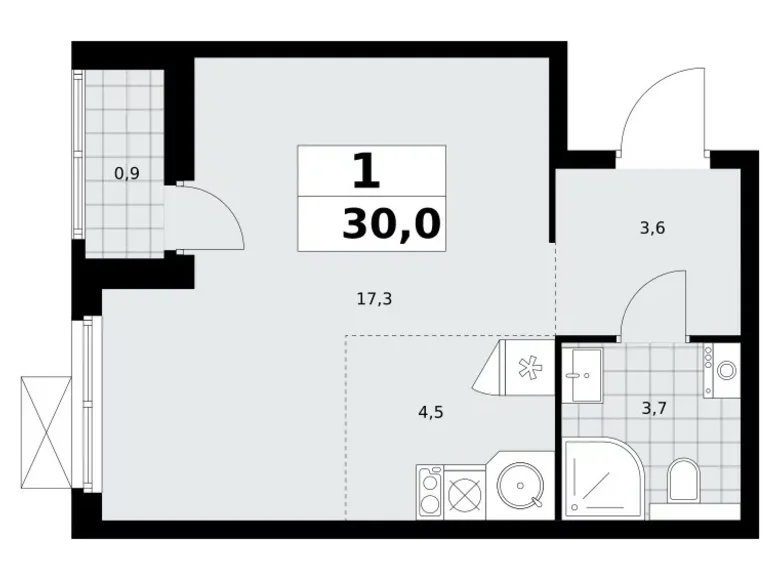 Wohnung 1 zimmer 30 m² Kommunarka, Russland