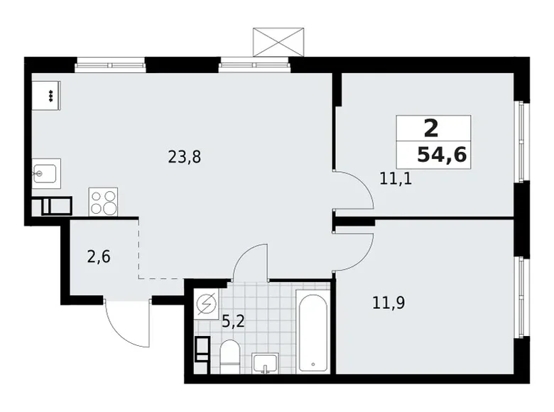 Wohnung 2 zimmer 55 m² Krasnoje Selo, Russland