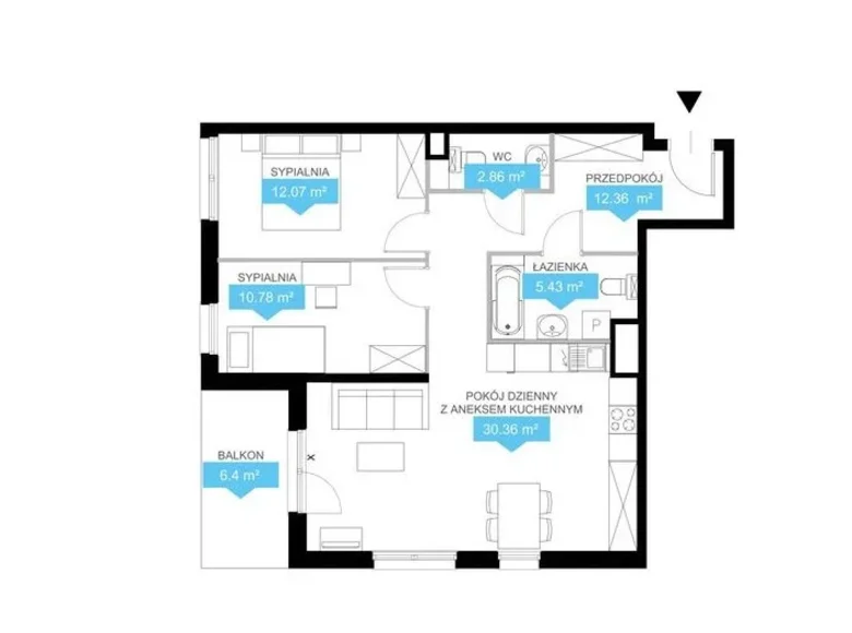 Appartement 3 chambres 74 m² Poznan, Pologne