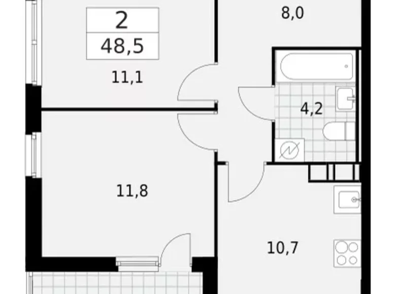Квартира 2 комнаты 49 м² Красное Село, Россия