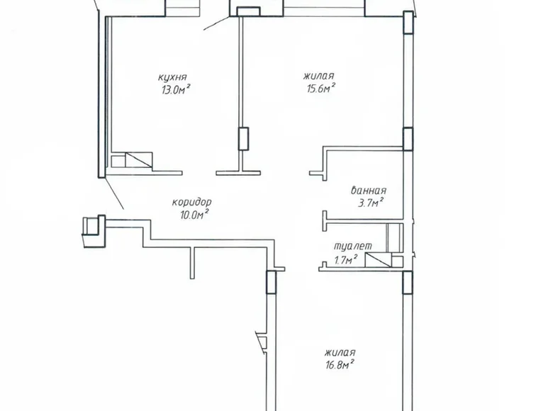 Квартира 2 комнаты 64 м² Минск, Беларусь