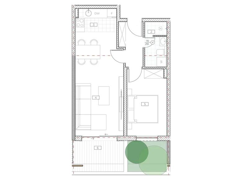 Квартира 1 комната 50 м² Boreti, Черногория