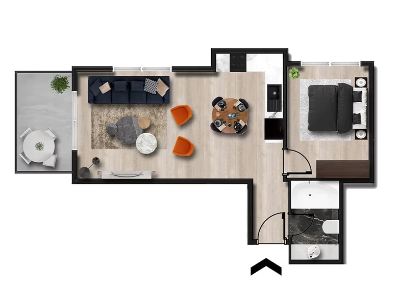 2 room apartment 59 m² Alanya, Turkey