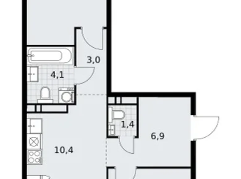 Apartamento 3 habitaciones 60 m² Vnukovo, Rusia