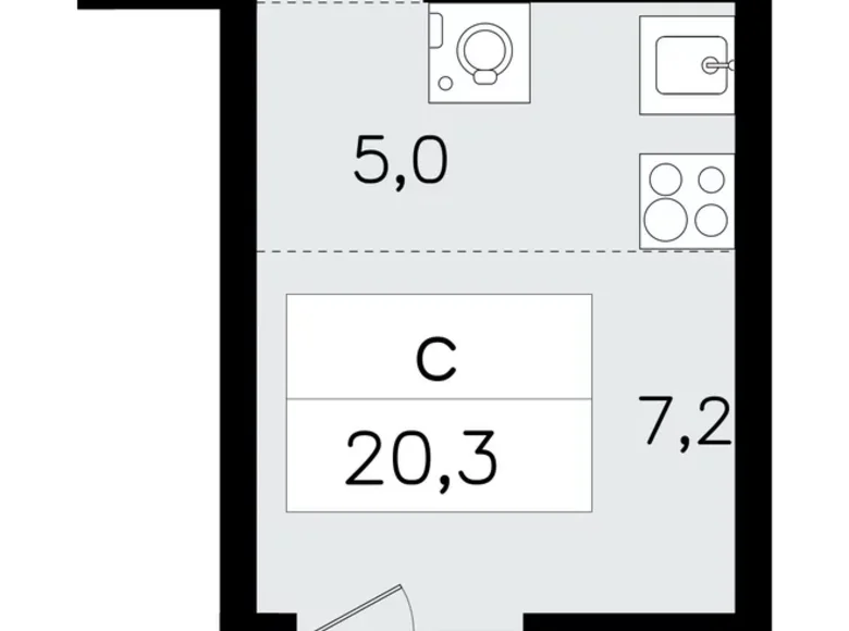 Mieszkanie 1 pokój 21 m² Vsevolozhsk, Rosja