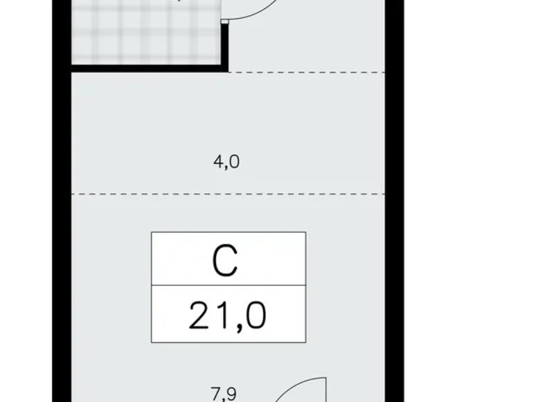 1 room apartment 21 m² Krasnoye Selo, Russia