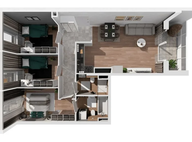 4 room apartment 66 m² Warsaw, Poland