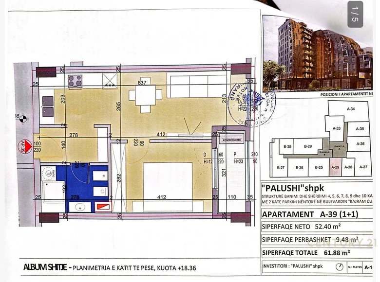 Appartement 2 chambres 52 m² Tirana, Albanie