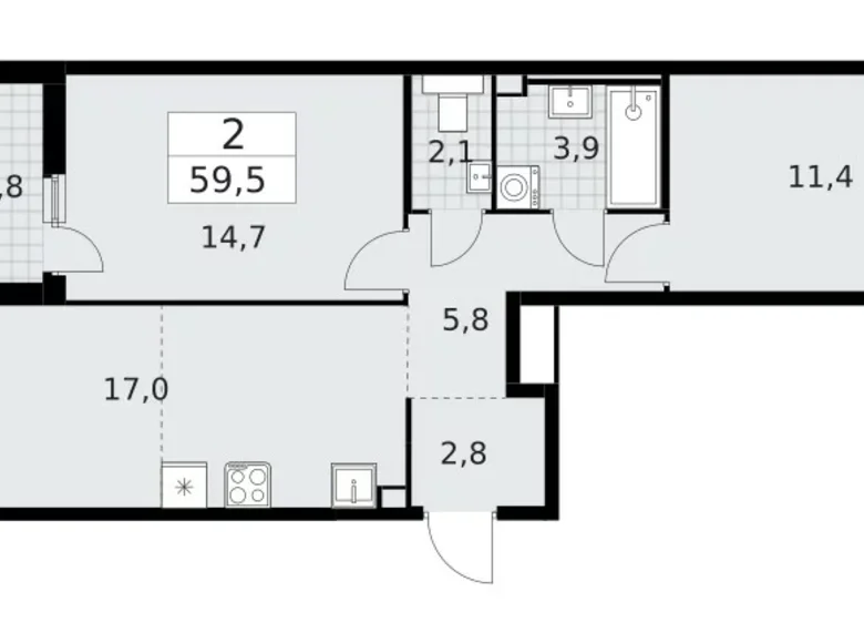 Apartamento 2 habitaciones 60 m² Krasnoye Selo, Rusia
