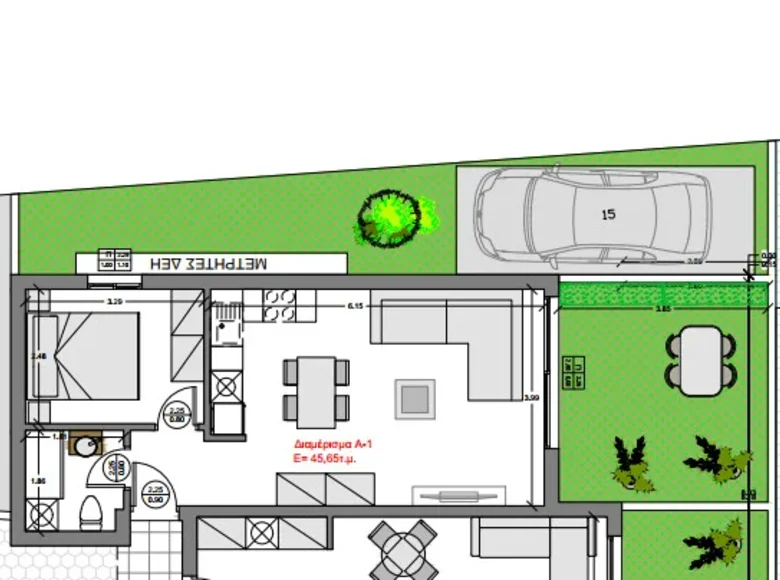 Mieszkanie 2 pokoi 46 m² Kalyves Polygyrou, Grecja