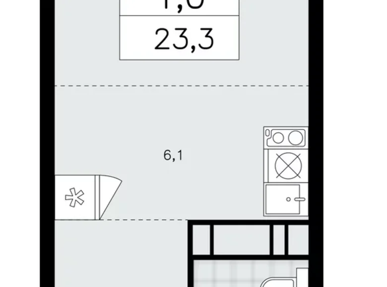Appartement 1 chambre 23 m² Kommunarka, Russie