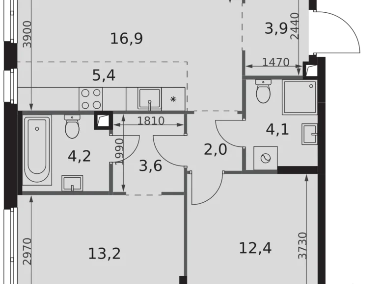 Appartement 3 chambres 66 m² Moscou, Russie