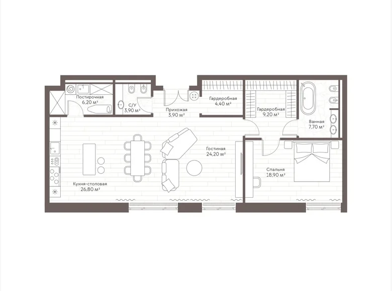 Apartamento 1 habitación 106 m² Moscú, Rusia