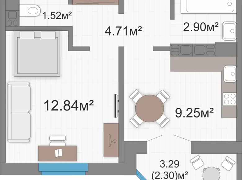 Apartamento 1 habitación 34 m² Viazan, Belarús
