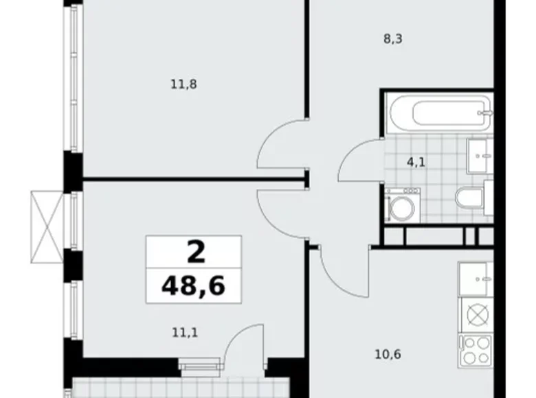 Квартира 2 комнаты 49 м² район Коммунарка, Россия