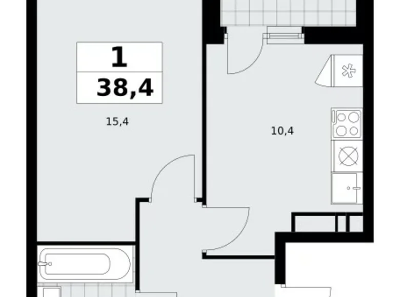 Appartement 1 chambre 38 m² Kommunarka, Russie