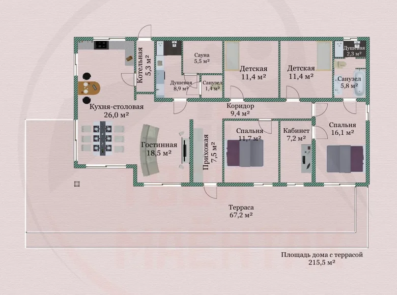 House 216 m² Kalodziscanski sielski Saviet, Belarus
