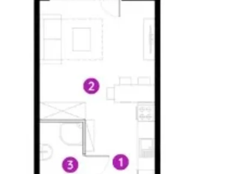 1 room apartment 26 m² Gdańsk, Poland