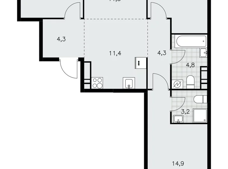 4 room apartment 81 m² Kommunarka, Russia