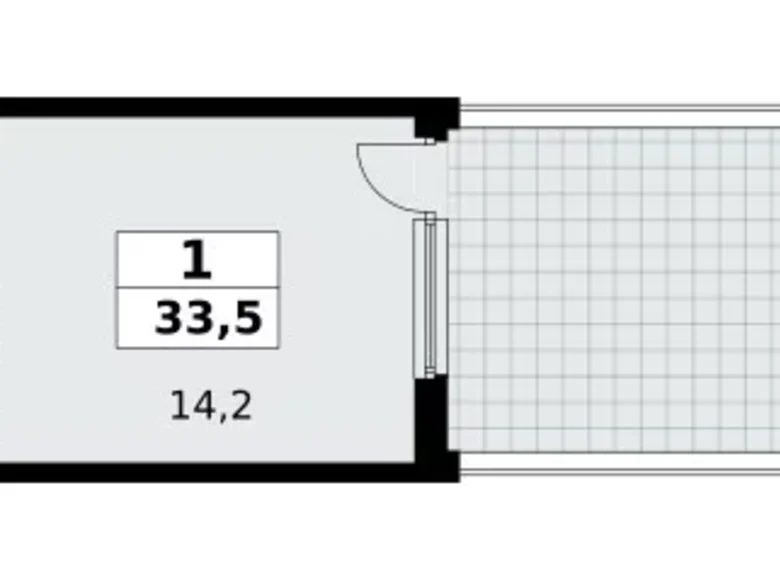 Квартира 1 комната 34 м² район Коммунарка, Россия