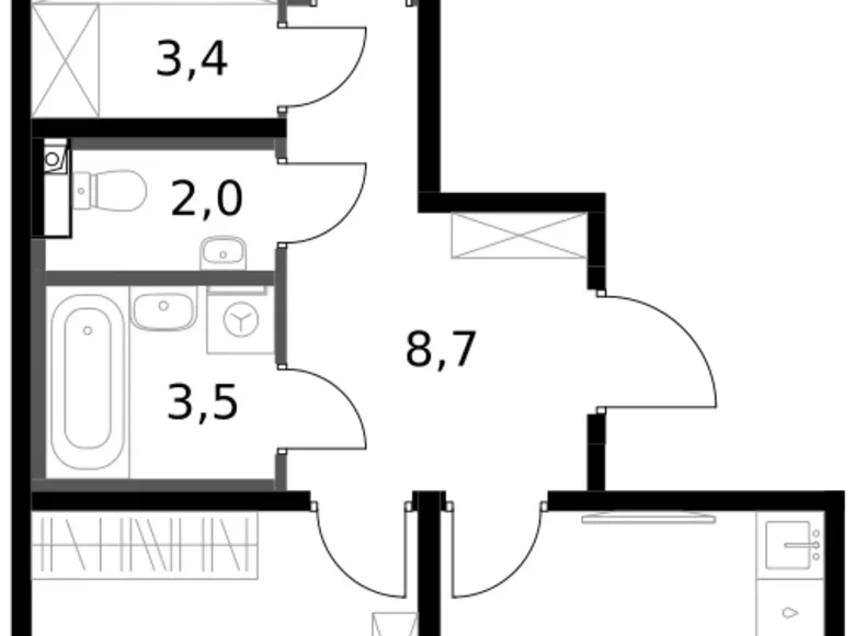 Mieszkanie 2 pokoi 59 m² Leninsky District, Rosja