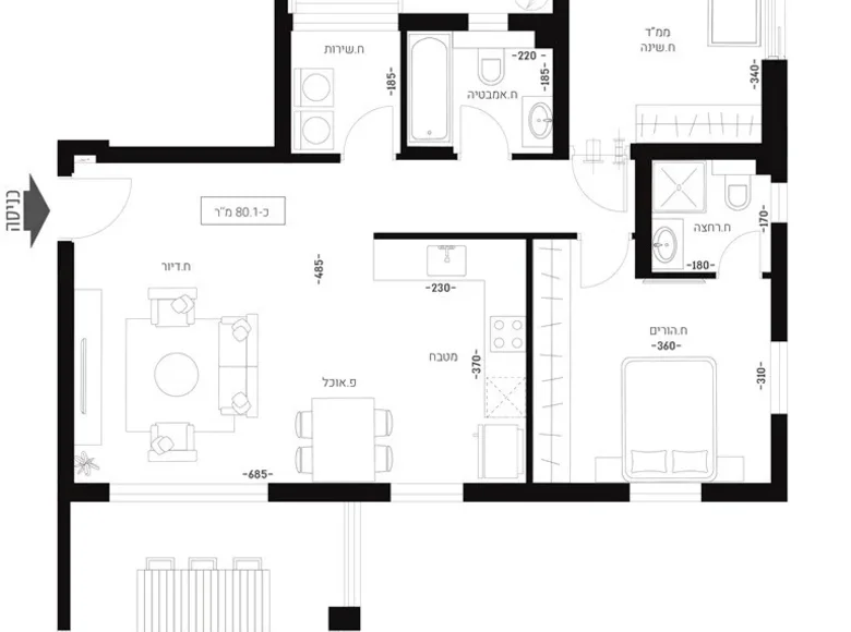 Apartamento 3 habitaciones 81 m² Netivot, Israel