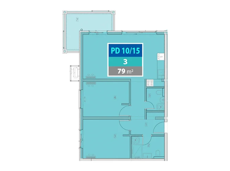 Mieszkanie 3 pokoi 79 m² Provodina, Czarnogóra