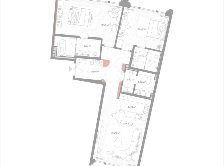 Appartement 2 chambres 127 m² Moscou, Russie