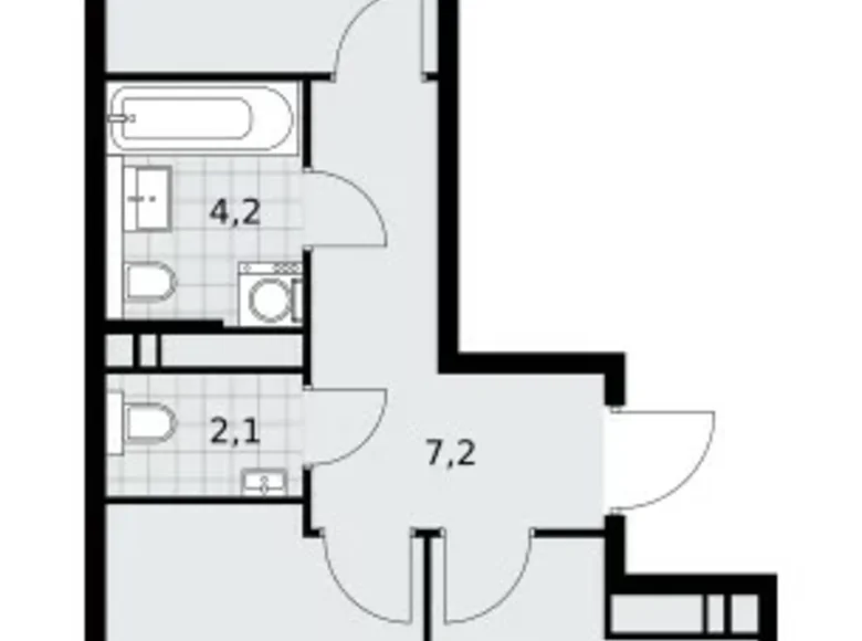 Wohnung 2 zimmer 51 m² Kommunarka, Russland