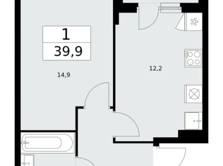 Wohnung 1 zimmer 40 m² Kommunarka, Russland