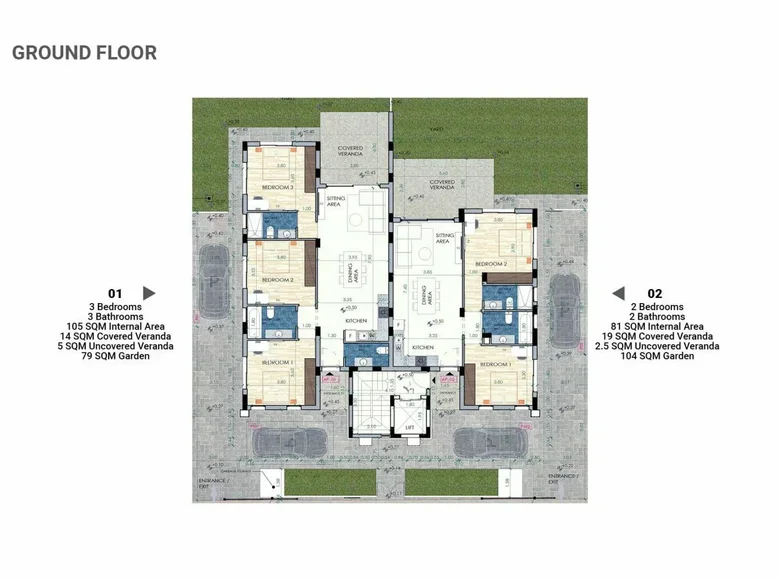 Mieszkanie 3 pokoi 124 m² Larnaka, Cypr