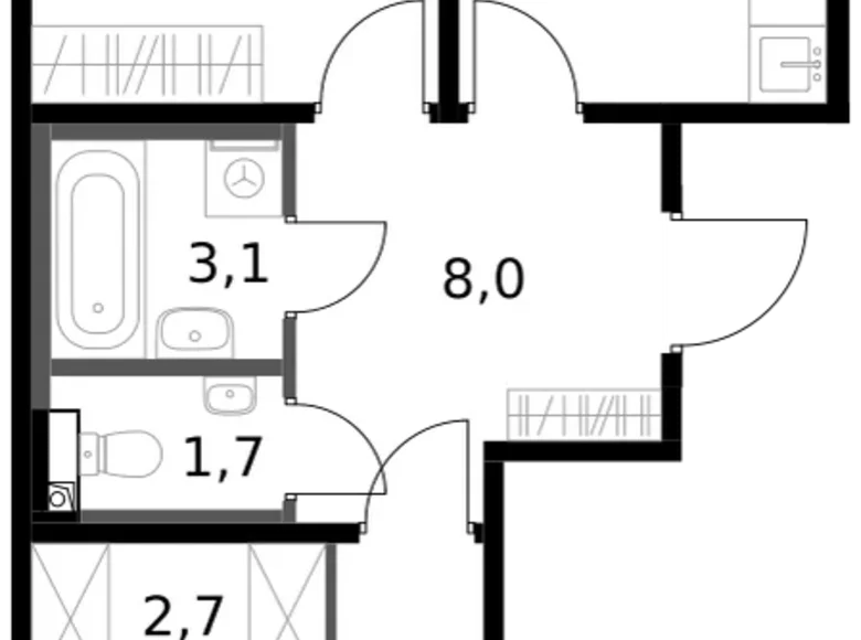 Wohnung 2 zimmer 56 m² Leninsky District, Russland