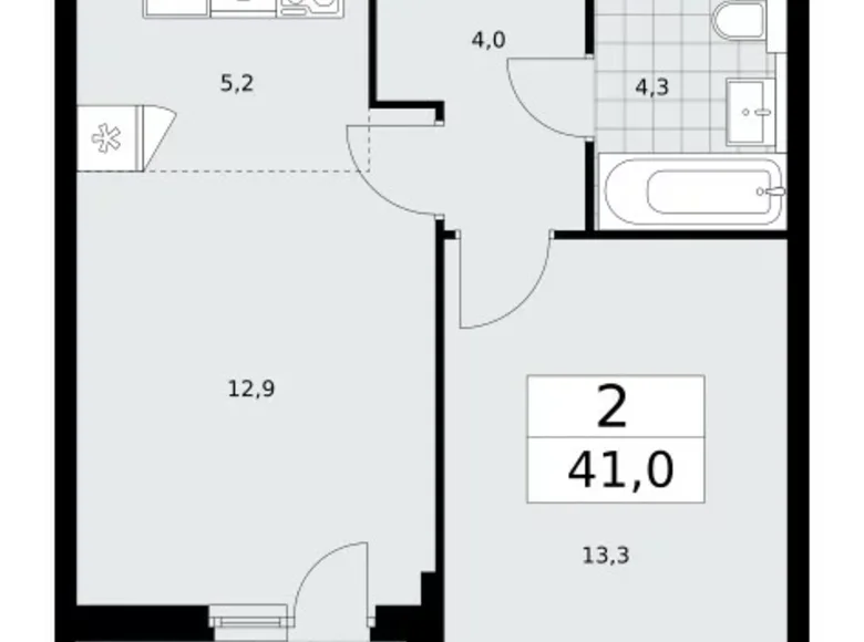 Apartamento 2 habitaciones 41 m² Kommunarka, Rusia